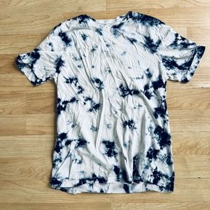 Public Opinion Tie Dye Cotton Tee Navy Blue & White (Medium)